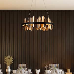Synthienniser 1-Light Integrated LED Plating Brass and Matte Black Acrylic Chandelier