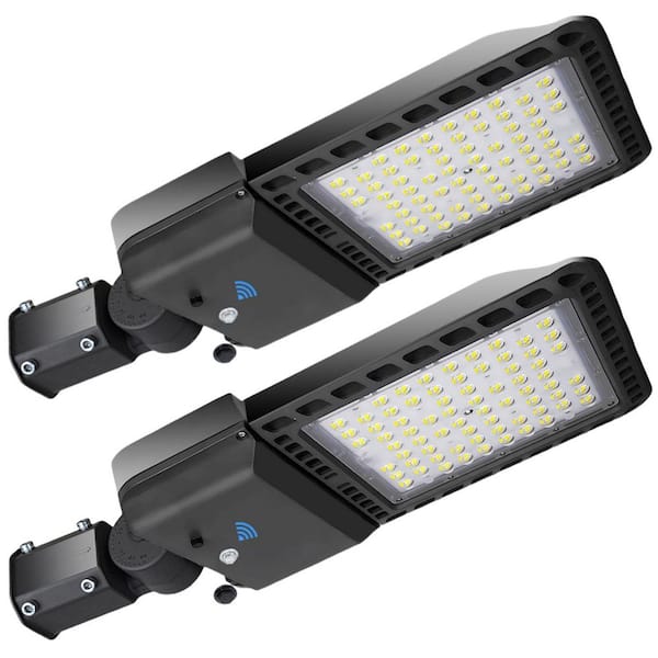 1500W Equivalent 39000 Lumens Outdoor Integrated LED Bronze Parking Lot Floodlight 5000k Daylight Slip Fitter IP65 2PACK