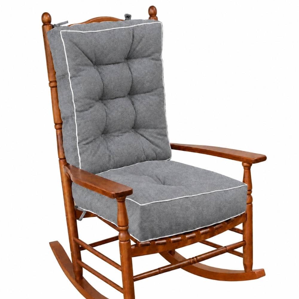 18 in. W x 18 in. D Dining With Back Universal Outdoor Chair Cushion Set Light Grey Memory Foam 2 Piece
