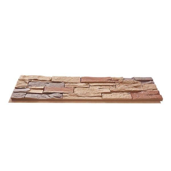SKYSHALO 45.6 in. x 12.8 in. Faux Stacked Stone Panel High-Density