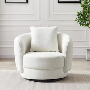 Juno Boucle Fabric Luxury Accent Arm Chair in Ivory