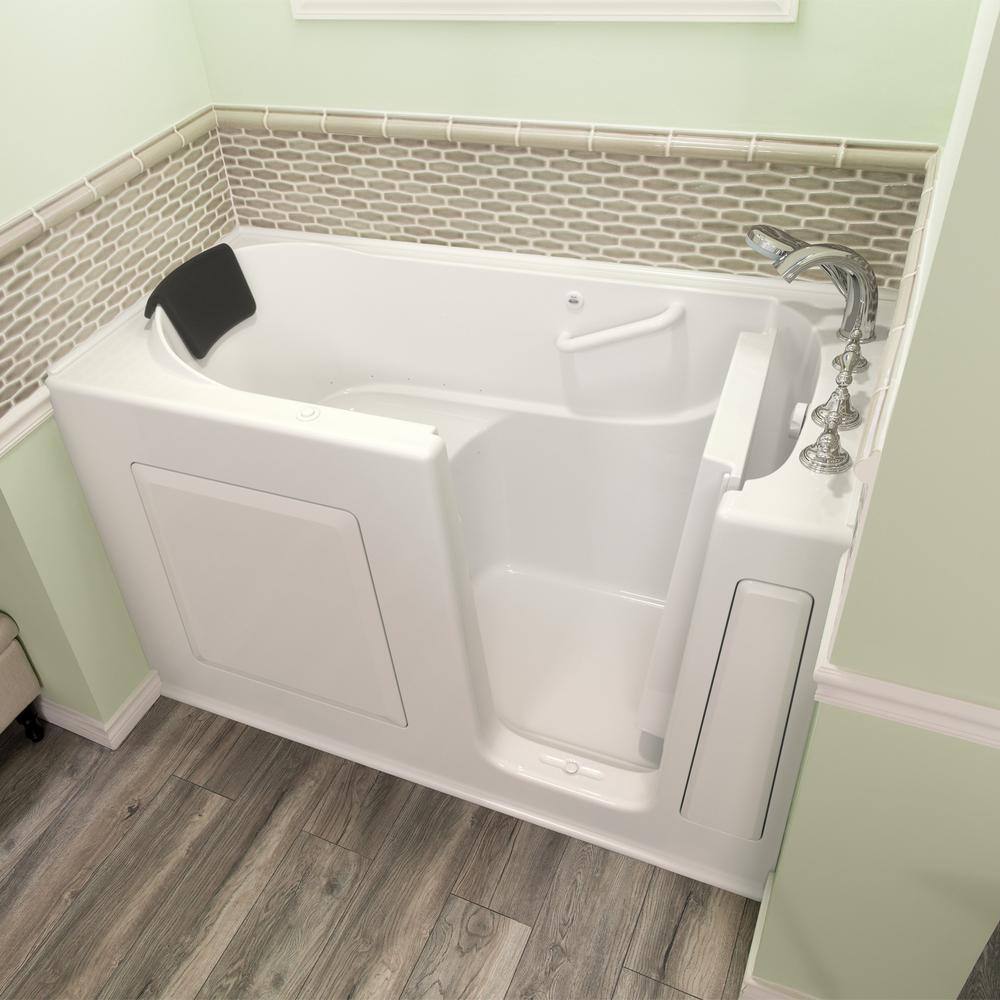60'' White Fiberglass Walk-In Air Bathtub with Jets