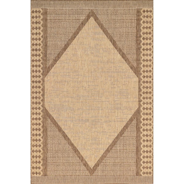 nuLOOM Shawn Bold Diamond Beige 9 ft. 6 in. x 12 ft. Indoor/Outdoor Area Rug
