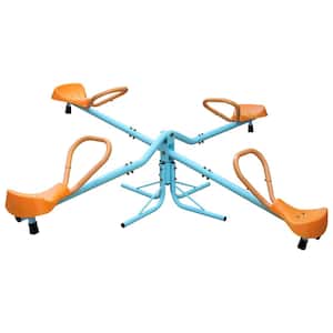 Outdoor Kids Spinning Seesaw Sit and Spin Teeter Totter Outdoor Playground Equipment Swivel Teeter Totter for Backyard