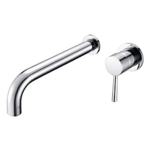 Modern Single Handle Wall Mount Roman Tub Faucet with Spot Resistant in Chrome