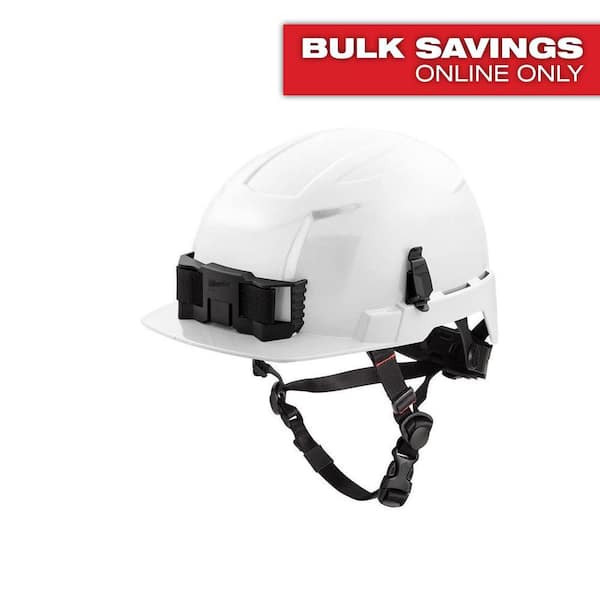 BOLT White Type 2 Class E Front Brim Non-Vented Safety Helmet