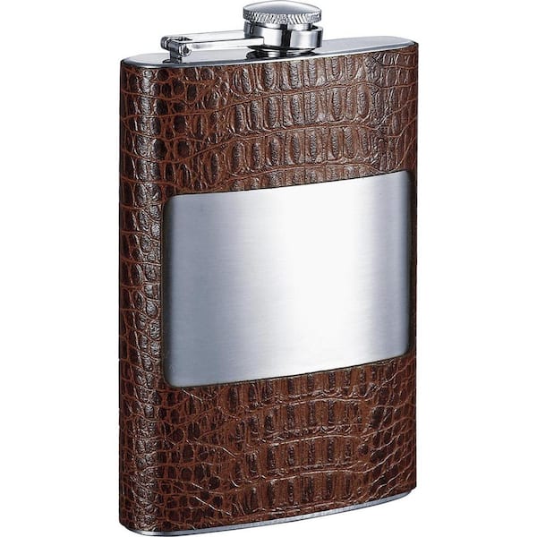 Visol Rockford Handcrafted Cognac Leather Liquor Flask