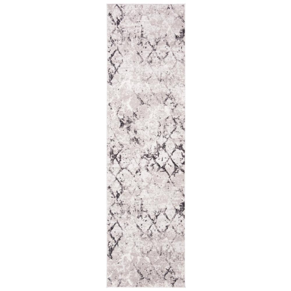 Amelia Gray/Light Gray 2 ft. x 12 ft. Abstract Runner Rug price history on PriceWatchPro