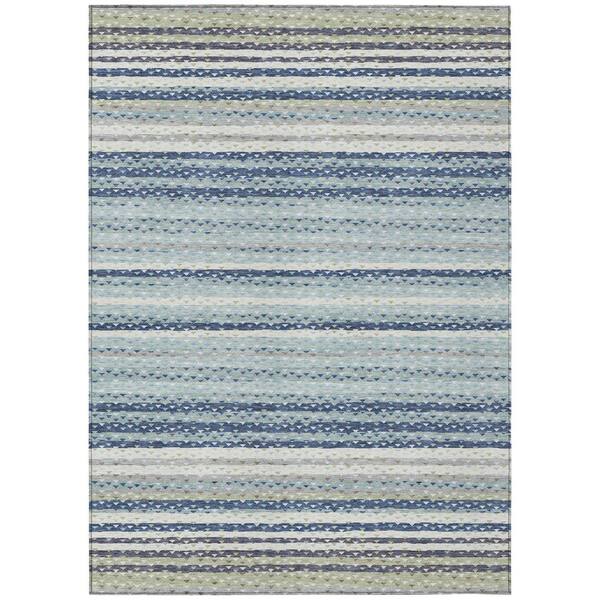 Chantille Machine Washable Indoor/Outdoor Abstract ACN2823 Spa 5 ft. x 7 ft. 6 in. Area Rug