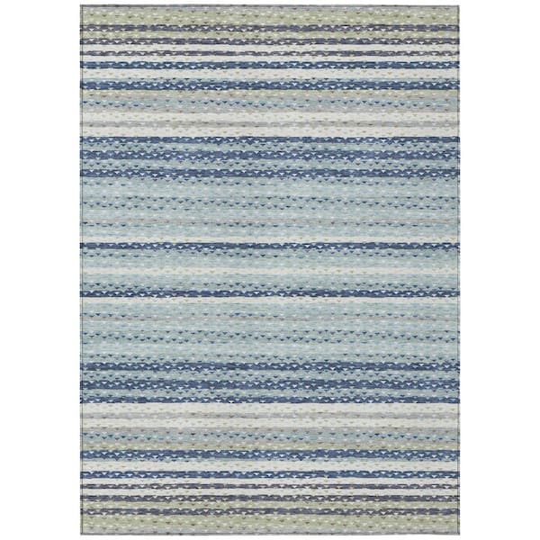 Chantille Machine Washable Indoor/Outdoor Abstract ACN2823 Spa 9 ft. x 12 ft. Area Rug