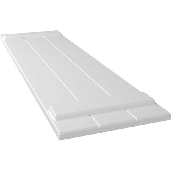 Ekena Millwork TruFit PVC 16.125 in. W x 68 in. H Board and Batten Shutters Pair in Unfinished