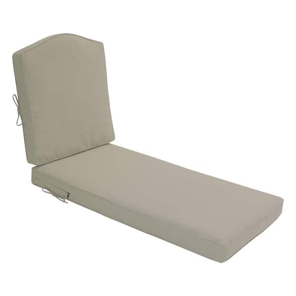 Hampton Bay Laurel Oaks 26 in. x 47.75 in. CushionGuard Two Piece Outdoor Chaise Replacement Cushion in Putty