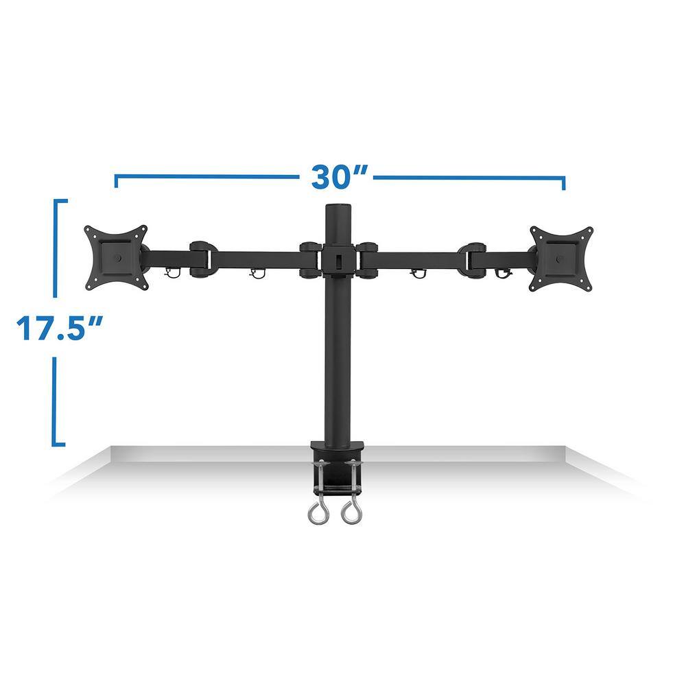 Dual Monitor Aluminum Alloy Desk Mount with C-Clamp Base
