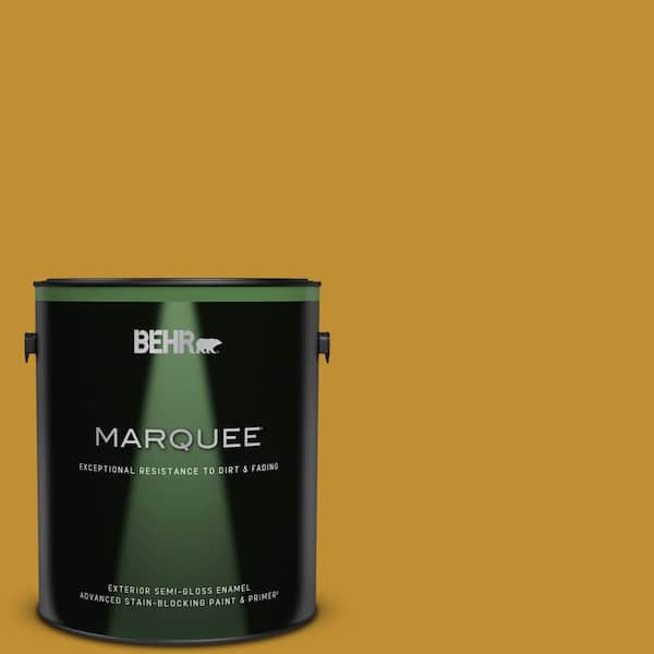 BEHR MARQUEE 1 gal. #M290-7 Turmeric Semi-Gloss Enamel Exterior Paint & Primer