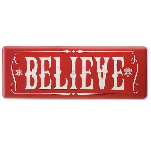National Tree Company 31 in. Believe Horizontal Holiday Wall Sign