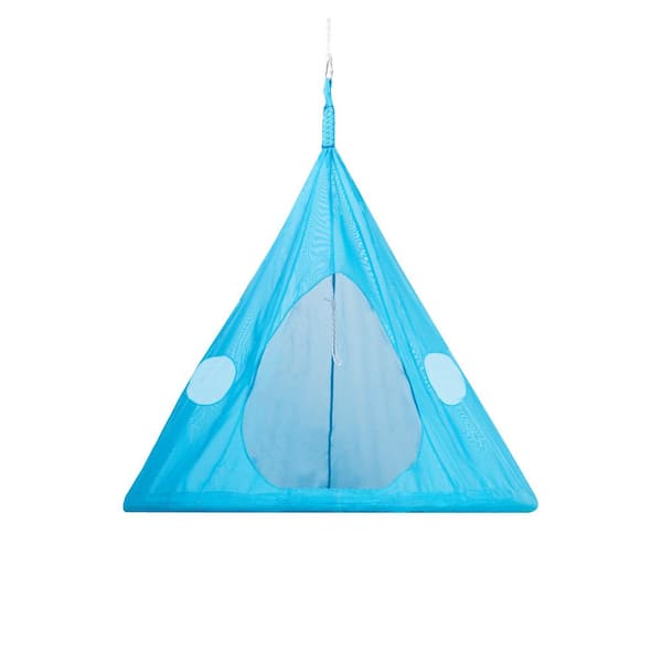 FlowerHouse 5 ft. x 5 ft. Dia Portable Hammock in Blue