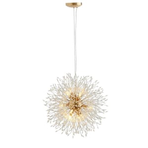 12-Light Modern Gold Firework Crystal Sputnik Chandelier Pendant Lighting