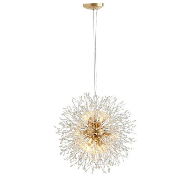 aiwen 12-Light Modern Gold Firework Crystal Sputnik Chandelier Pendant Lighting
