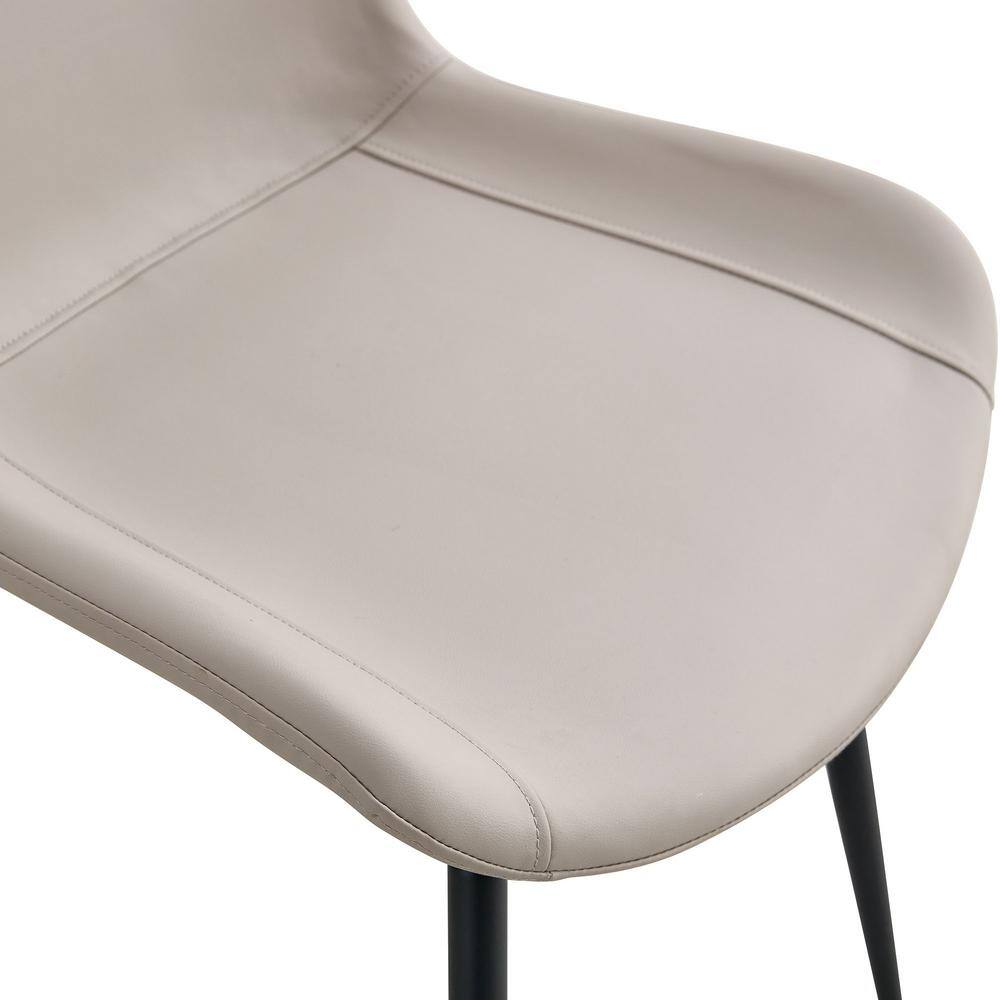 Light Gray Faux Leather High Back Side Chair with Metal Frame