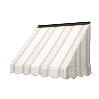 NuImage Awnings 3700 Series 54 in. x 24 in. Fabric Window Fixed Awning in Sand Graduated Stripe-DISCONTINUED