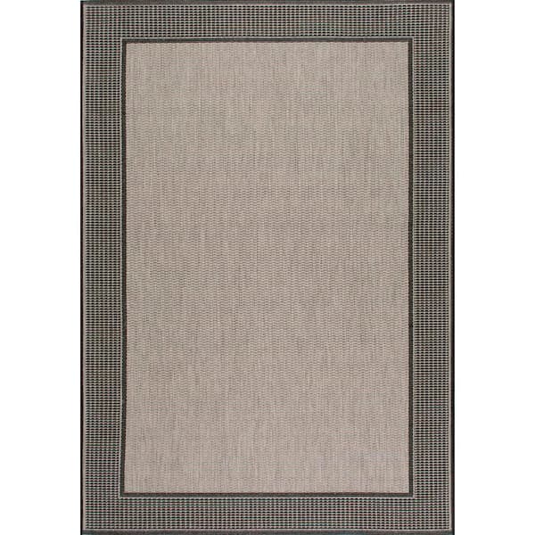 nuLOOM Gris Border Gray 4 ft. x 6 ft. Indoor/Outdoor Patio Area Rug