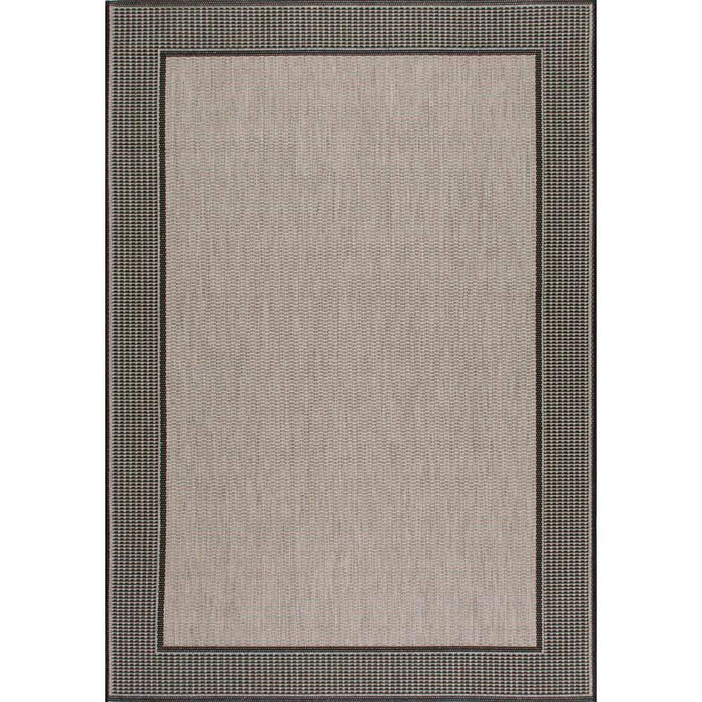 Handmade Gray Synthetic 6' x 9' Easy-Care Area Rug