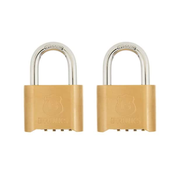 2-in. (50 mm) Solid Brass Body Resettable 4-Dial Combination Padlock, 2-Pack