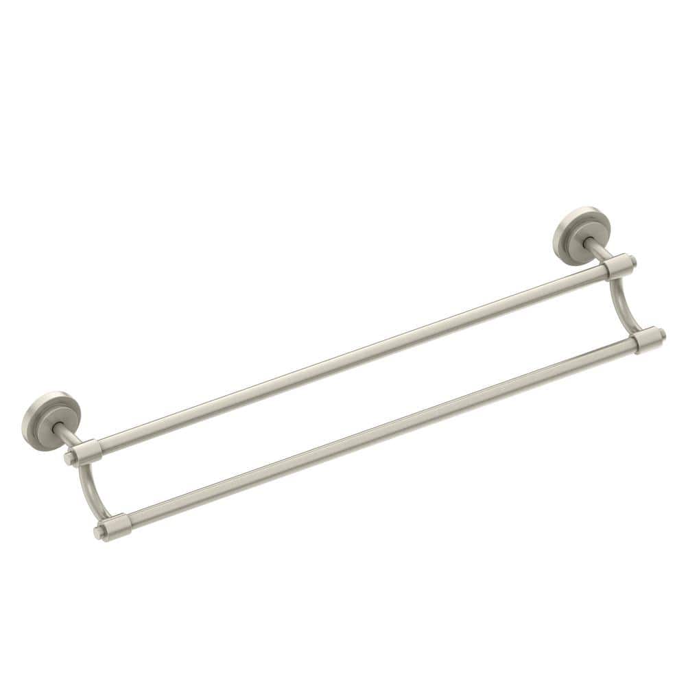 Brushed Nickel 24-Inch Double Wall Mounted Towel Bar