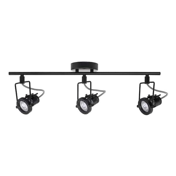 Hampton Bay Desmond Collection LED 3-Light Black Track