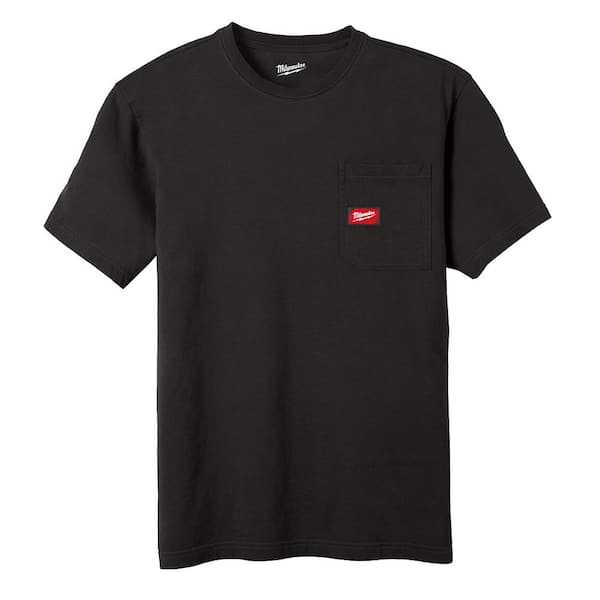 Milwaukee Men's Large Black GRIDIRON Cotton/Polyester Short-Sleeve
