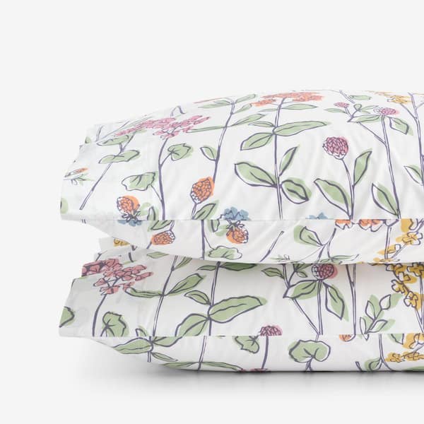 Company Cotton Garden Mirage Percale White Multi King Pillowcase (Set of 2)