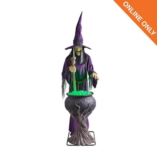 8 FT Wicked Woods Animated LED Brewing Witch