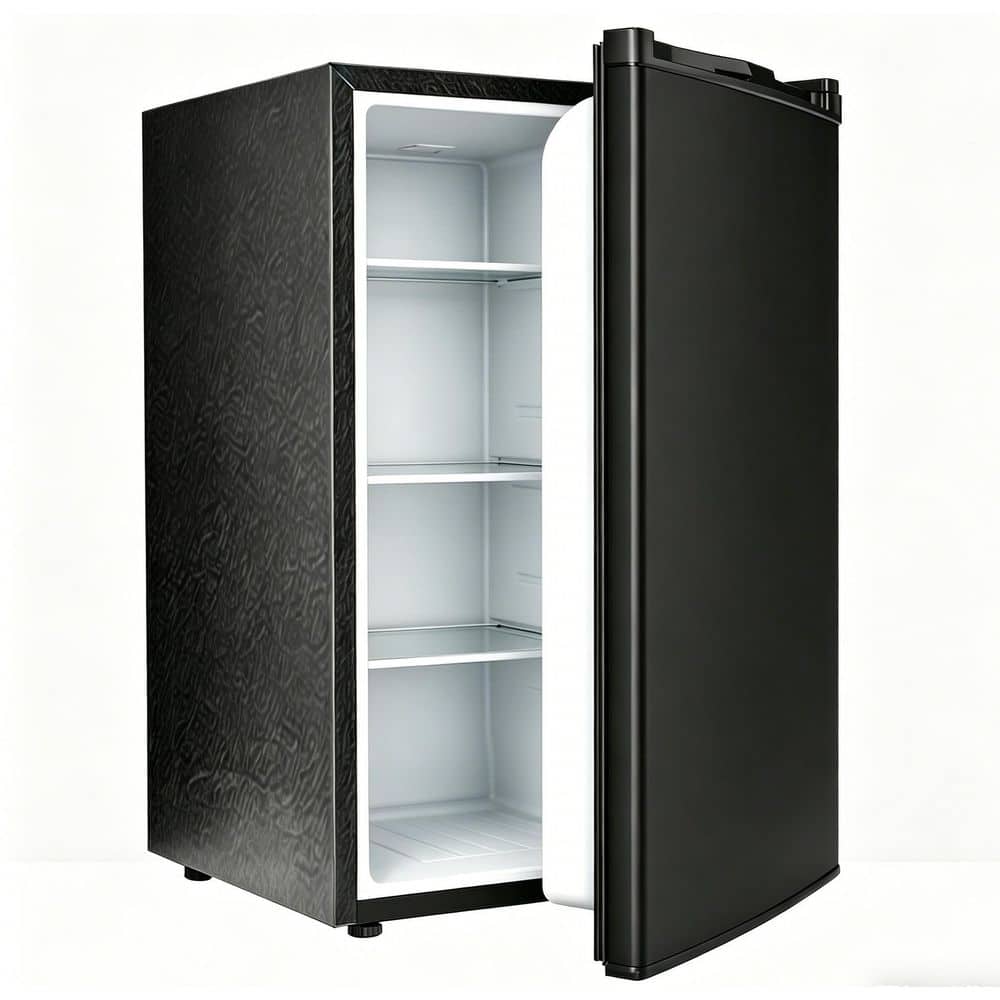 20 in. 4.4 cu. ft. Compact Freezer-Less Quiet Energy Efficient Mini Refrigerator in Black, Reversible Door
