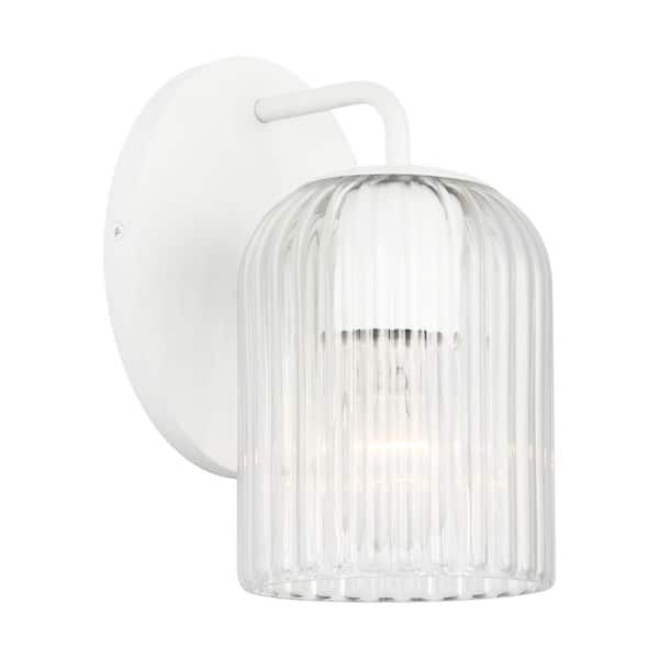 Generation Lighting - Eisele 5 in. W x 8 in. H 1-Light Matte White Dimmable Wall Sconce with No Bulb Included