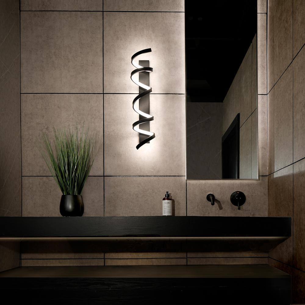 Modern Black Dimmable LED Bath Bar with Silicone Shade
