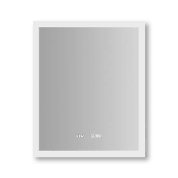 36 in. W x 36 in. H Rectangular Framed Wall LED Bathroom Vanity Mirror with Dimmable LED Bathroom Mirror in White