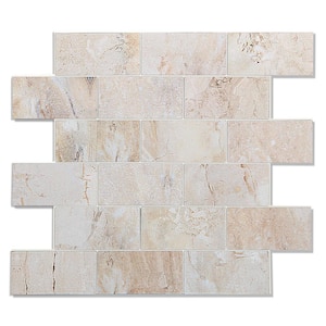 Sandstone Beige 12 in. x 12 in. PVC Peel and Stick Tile Backsplash (5 sq. ft./5 Sheets)