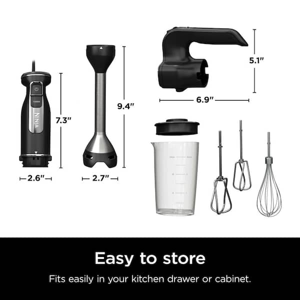 NINJA Foodi Power Mixer System, 5-Speed Black Immersion Blender