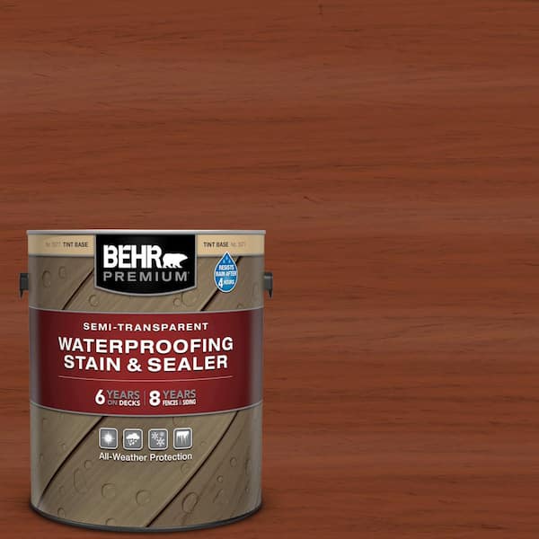 BEHR PREMIUM 1 gal. #ST-142 Cappuccino Semi-Transparent Waterproofing Exterior Wood Stain and Sealer