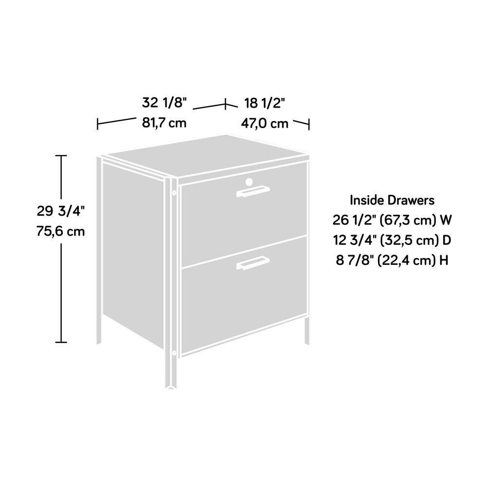 Barrel Oak 2-Drawer Lockable Lateral File Cabinet