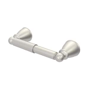 Lisbon Wall Mounted Spring Double Post Toilet Paper Holder in Brushed Nickel Finish