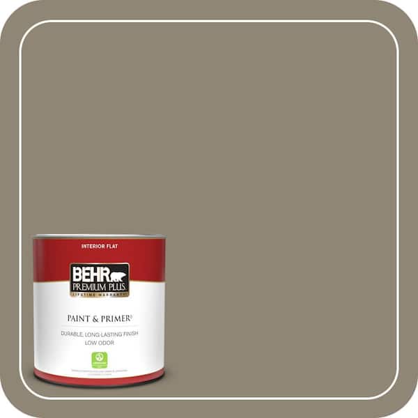 BEHR PREMIUM PLUS 1 qt. #ECC-14-2 Great Frontier Flat Low Odor Interior Paint & Primer