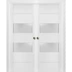Sartodoors 4070 48 in. x 80 in. 3 Panel White Finished Pine Wood ...