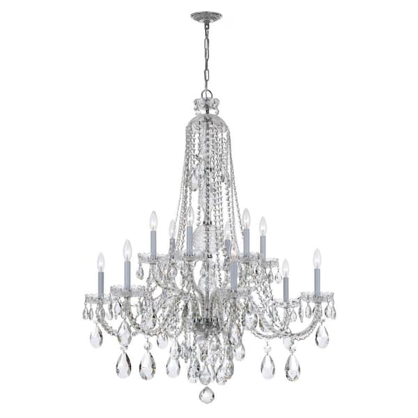 Crystorama Traditional Crystal 12- -Light Polished Chrome Chandelier
