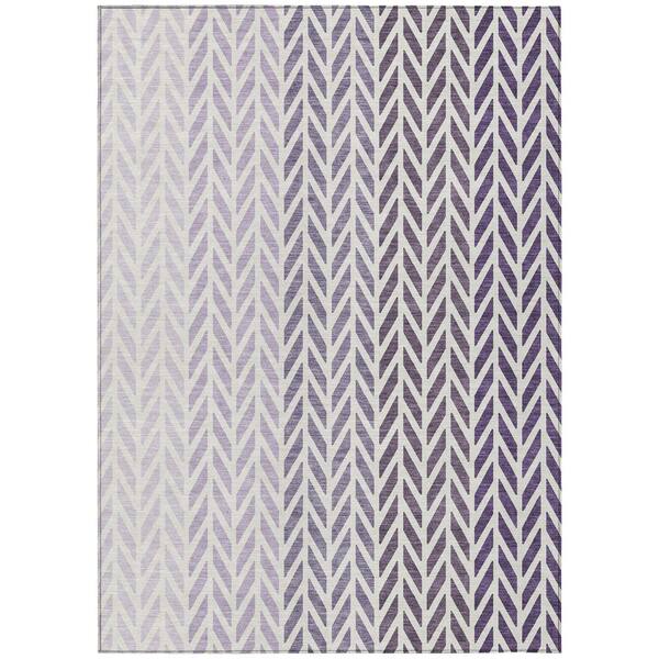 Chantille Machine Washable Indoor/Outdoor Abstract ACN3041 Purple 5 ft. x 7 ft. 6 in. Area Rug