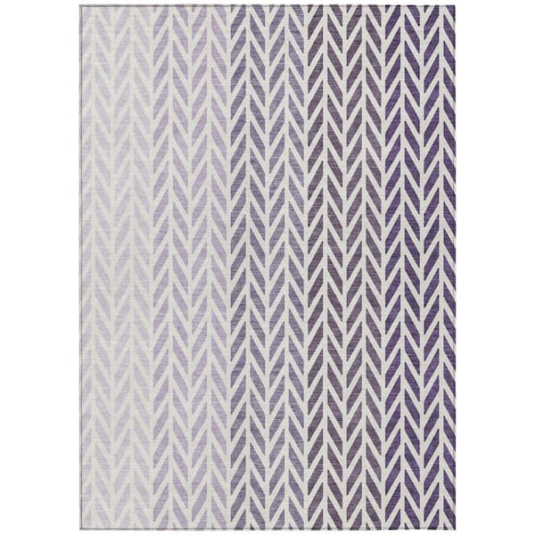 Chantille Machine Washable Indoor/Outdoor Abstract ACN3041 Purple 8 ft. x 10 ft. Area Rug