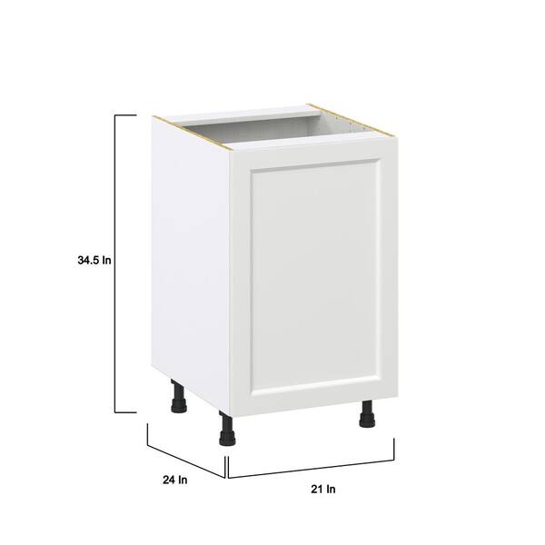 J COLLECTION Alton Painted 24 in. W x 34.5 in. H x 24 in. D in White Shaker Assembled Base Kitchen Cabinet with 3 Inner Drawers