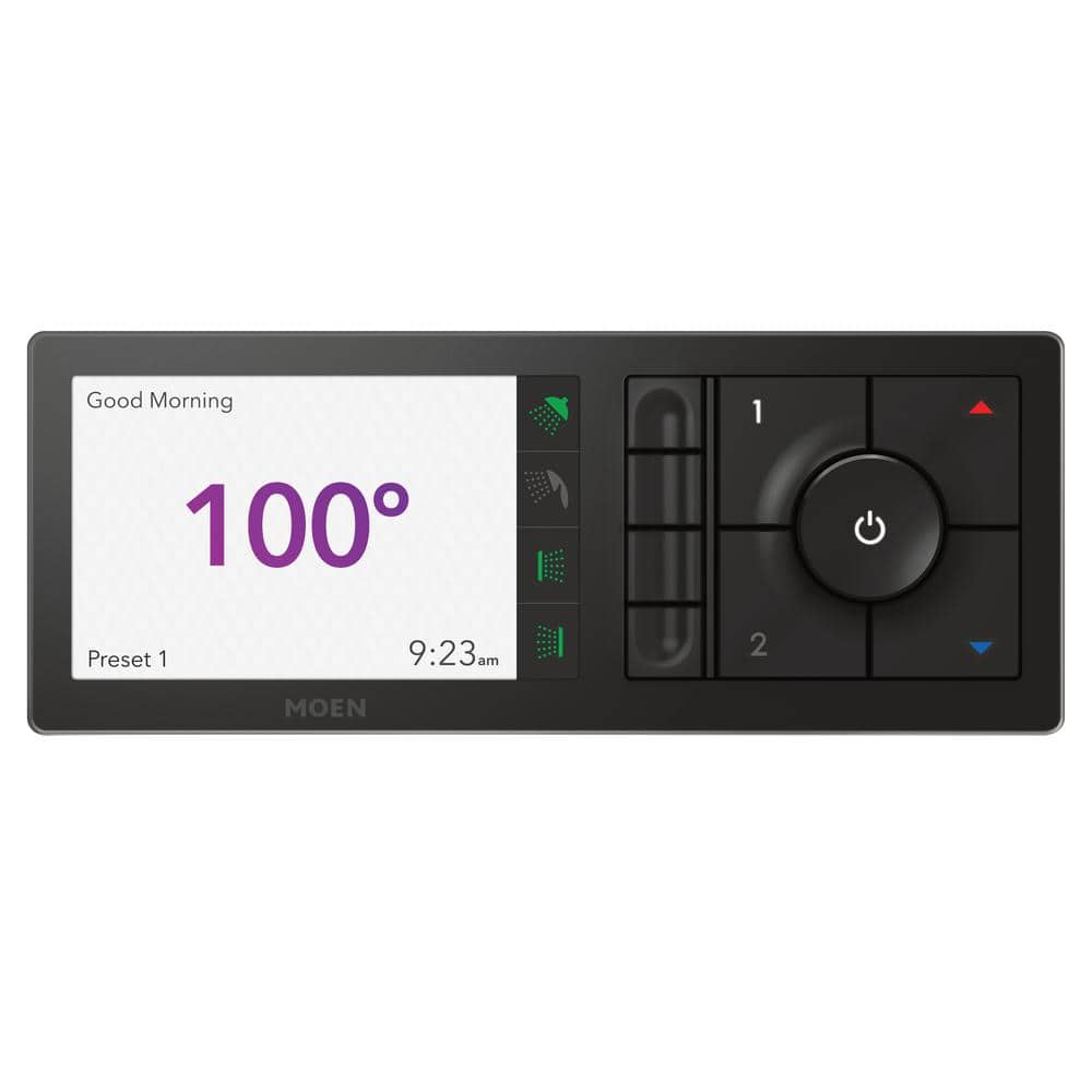 Matte Black Wall-Mounted Digital Shower Controller