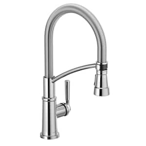 Westchester Single-Handle Pull-Down Sprayer Kitchen Faucet with Spring Spout in Chrome