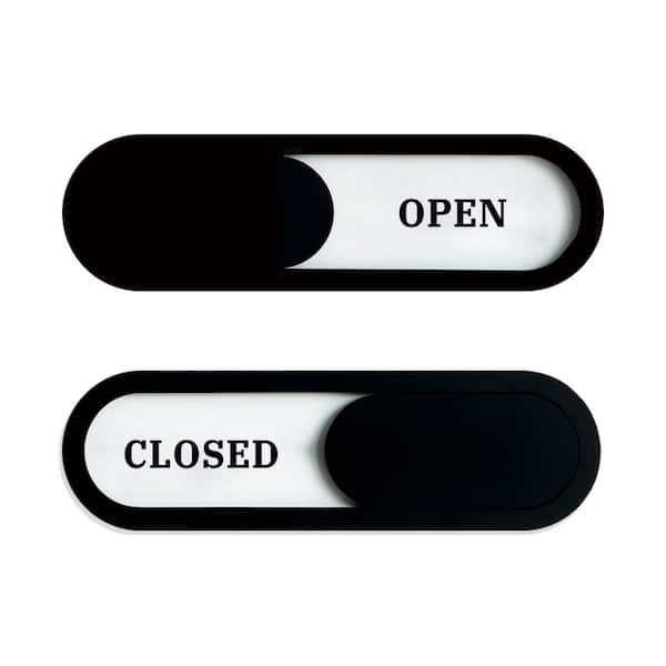 1-Pack 7.4 x 2.2 in. Acrylic Open Closed Privacy Slider Business Door Sign Easy Install for Office Shop Restroom